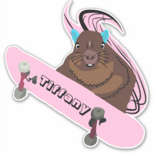 Sticker Naughty Squirrel #109 Girls Name