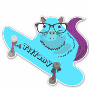 Sticker Naughty Squirrel #114 Girls Name