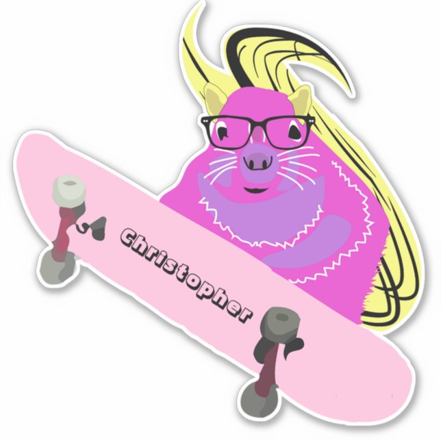 Sticker Naughty Squirrel #116 Skateboard (Devant)