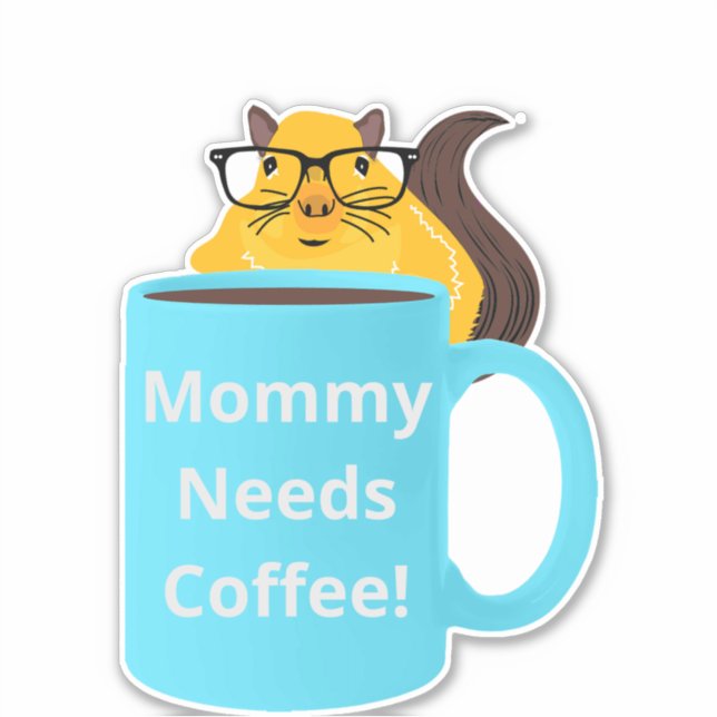 Sticker Naughty Squirrel #159 Coffee Cup (Devant)