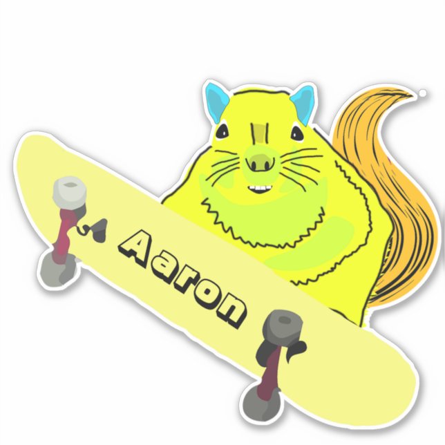 Sticker Naughty Squirrel #161 Skateboard (Devant)