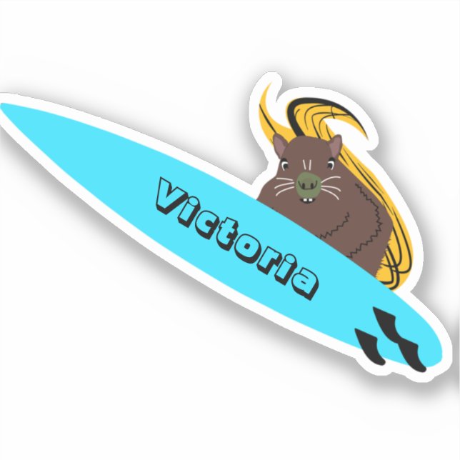 Sticker Naughty Squirrel #1699 Surfing (Recto)