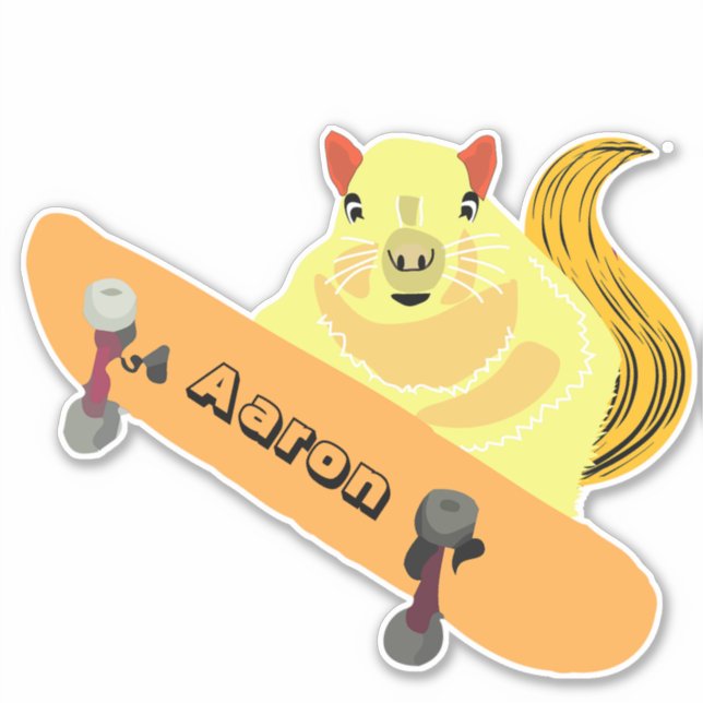 Sticker Naughty Squirrel #169 Skateboard (Devant)
