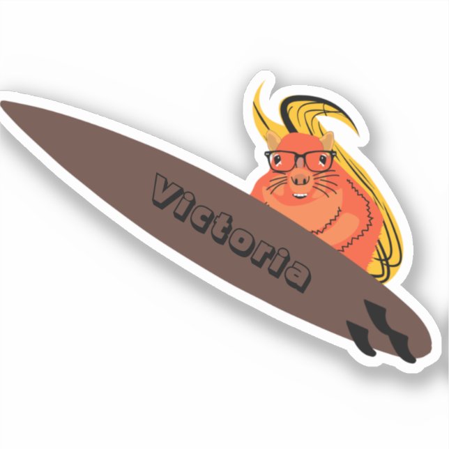 Sticker Naughty Squirrel #1919 Surfing (Recto)