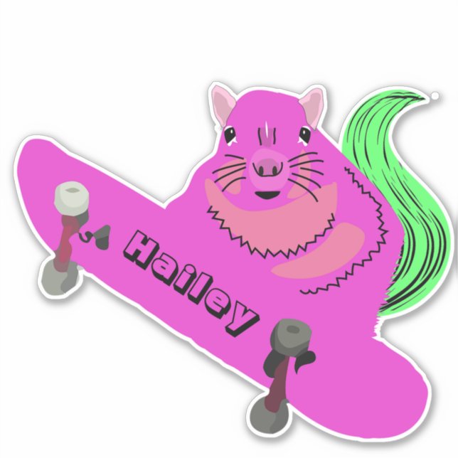 Sticker Naughty Squirrel #200 Hailey Skateboard (Devant)