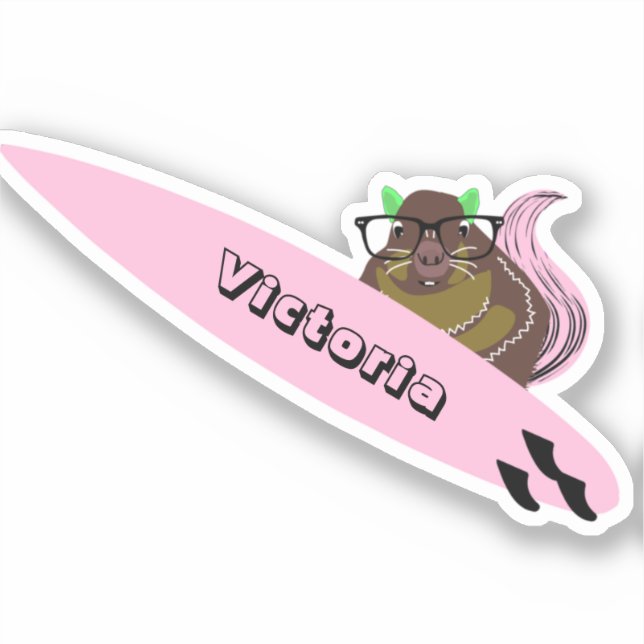 Sticker Naughty Squirrel #2010 Surfing (Recto)