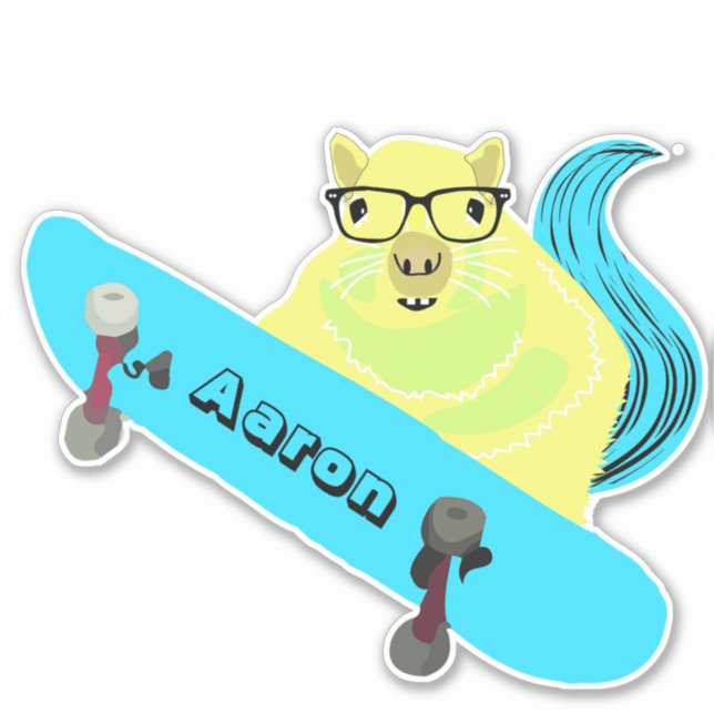 Sticker Naughty Squirrel #215 Skateboard (Devant)