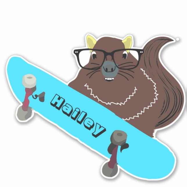 Sticker Naughty Squirrel #218 Hailey Skateboard (Devant)