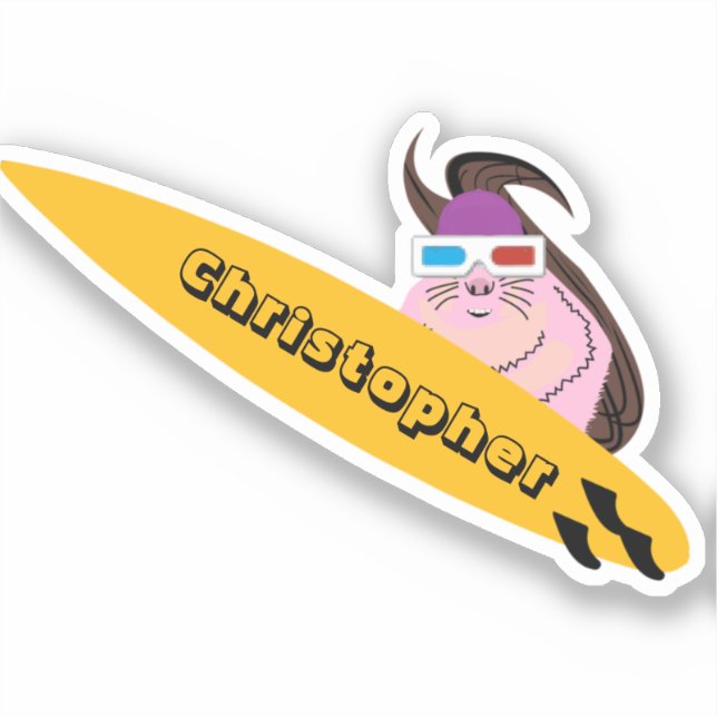Sticker Naughty Squirrel #229 Surf (Recto)