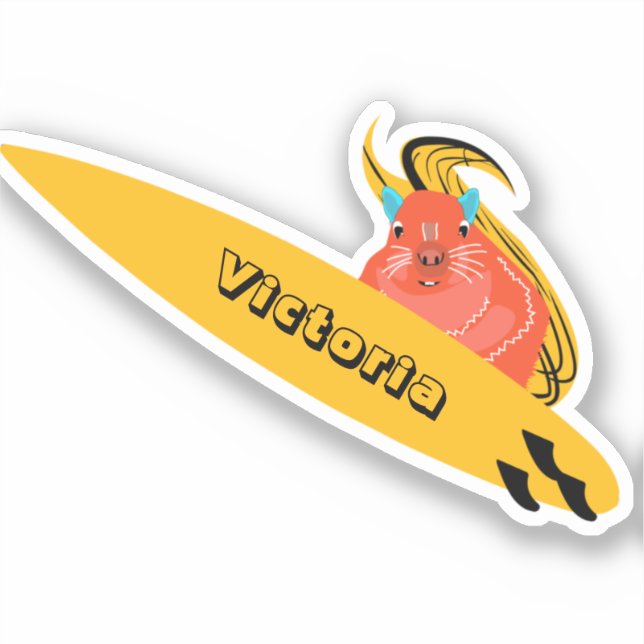 Sticker Naughty Squirrel #2310 Surfing (Recto)