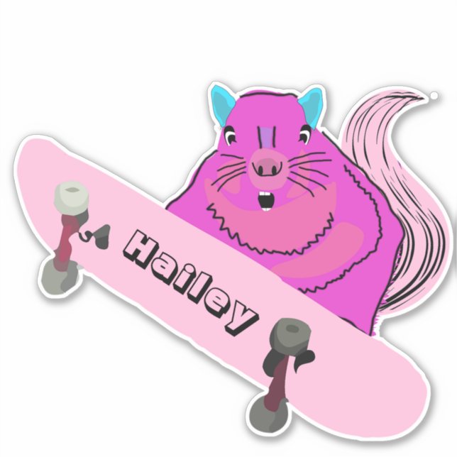 Sticker Naughty Squirrel #274 Hailey Skateboard (Devant)
