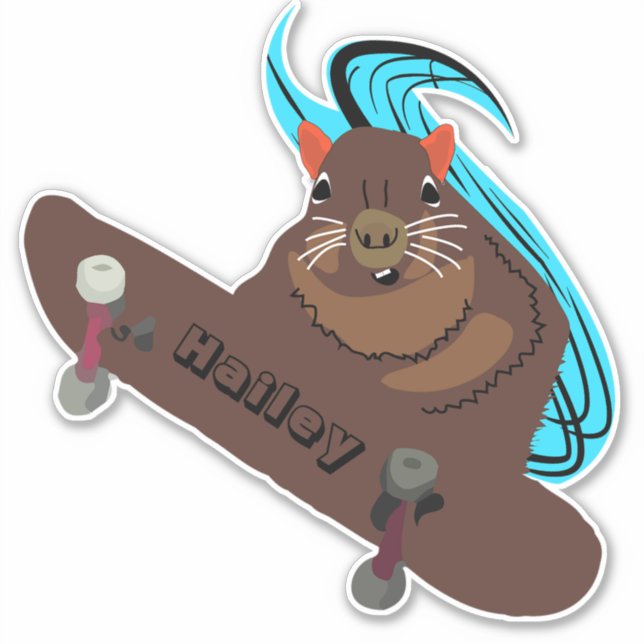 Sticker Naughty Squirrel #281 Hailey Skateboard (Devant)
