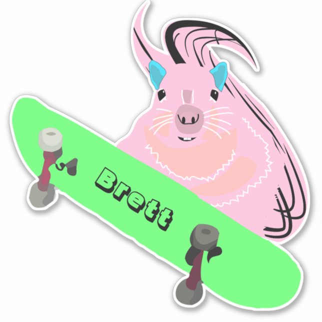 Sticker Naughty Squirrel #301 Brett Skateboard (Devant)