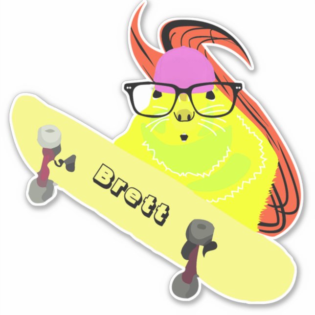 Sticker Naughty Squirrel #320 Brett Skateboard (Devant)