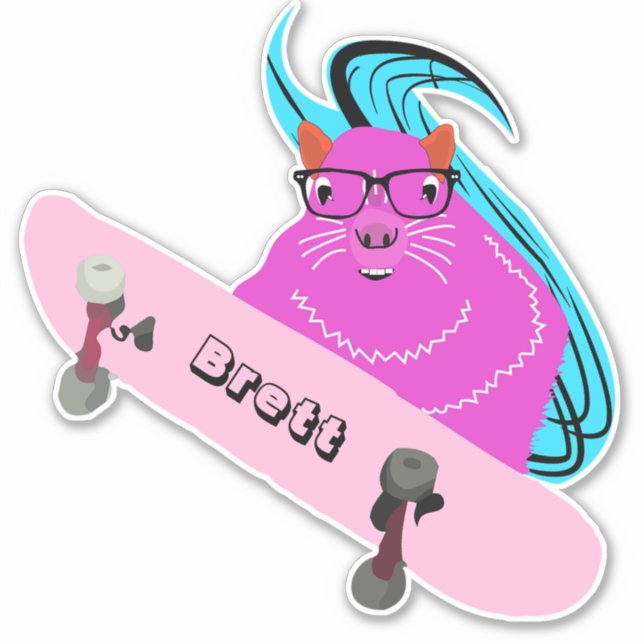 Sticker Naughty Squirrel #322 Brett Skateboard (Devant)