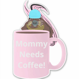 Sticker Naughty Squirrel #342 Coffee Cup