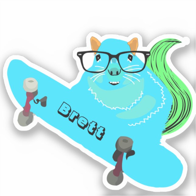 Sticker Naughty Squirrel #353 Brett Skateboard (Recto)