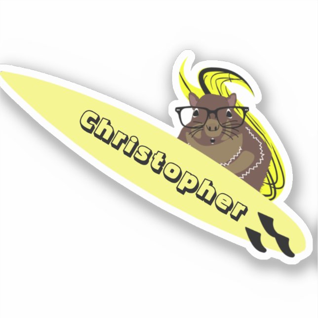 Sticker Naughty Squirrel #370 Surfing (Recto)