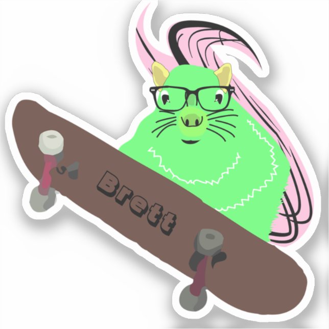 Sticker Naughty Squirrel #384 Brett Skateboard (Recto)