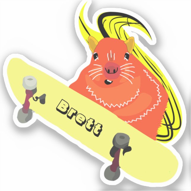 Sticker Naughty Squirrel #386 Brett Skateboard (Recto)
