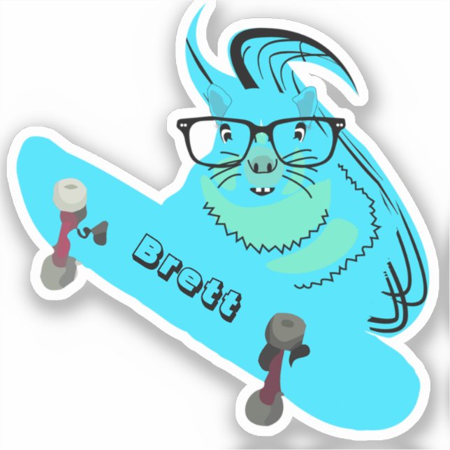 Sticker Naughty Squirrel #389 Brett Skateboard (Recto)