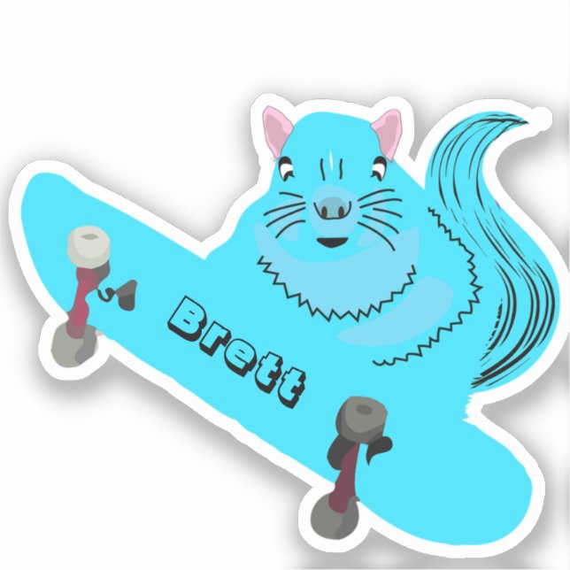 Sticker Naughty Squirrel #405 Brett Skateboard (Recto)