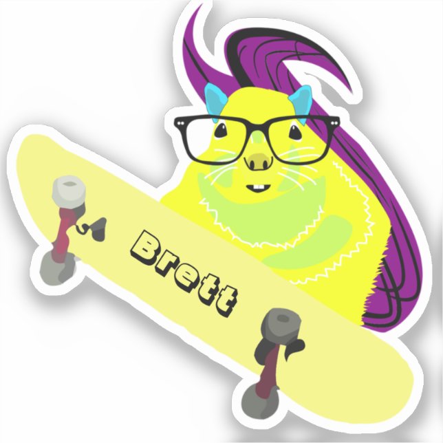 Sticker Naughty Squirrel #416 Brett Skateboard (Recto)