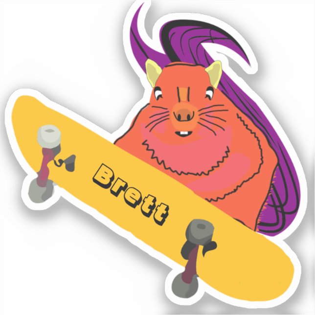 Sticker Naughty Squirrel #423 Brett Skateboard (Recto)