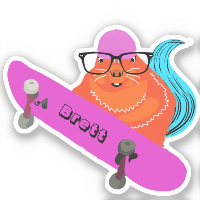 Sticker Naughty Squirrel #426 Brett Skateboard (Recto)