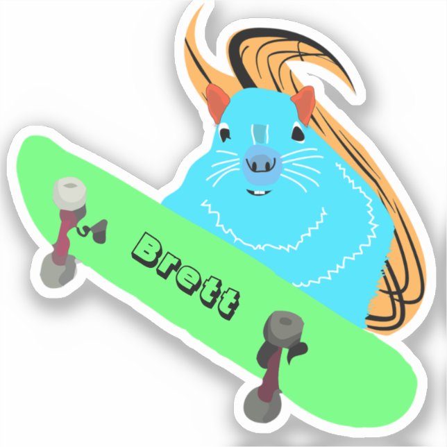 Sticker Naughty Squirrel #430 Brett Skateboard (Recto)