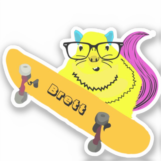 Sticker Naughty Squirrel #434 Brett Skateboard (Recto)