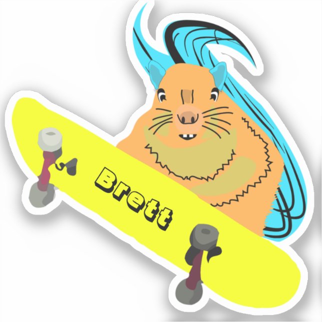 Sticker Naughty Squirrel #440 Brett Skateboard (Recto)