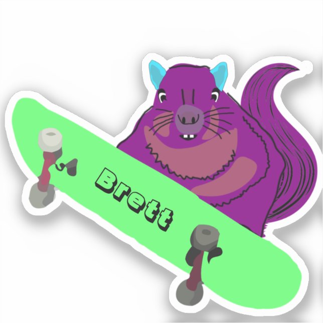 Sticker Naughty Squirrel #441 Brett Skateboard (Recto)