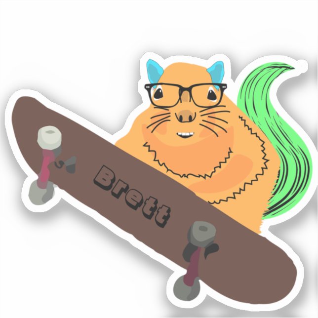 Sticker Naughty Squirrel #442 Brett Skateboard (Recto)