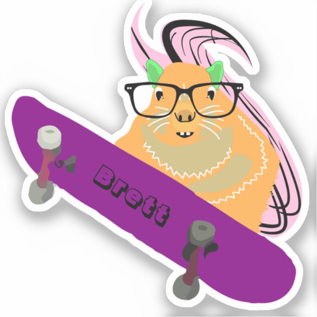 Sticker Naughty Squirrel #473 Brett Skateboard (Recto)