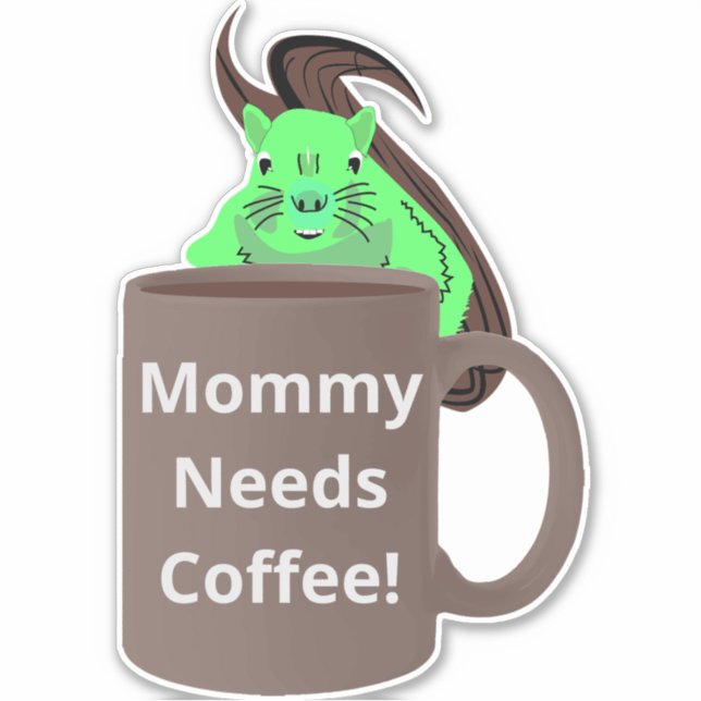 Sticker Naughty Squirrel #475 Coffee Cup (Devant)