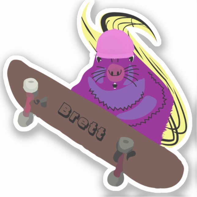 Sticker Naughty Squirrel #478 Brett Skateboard (Recto)