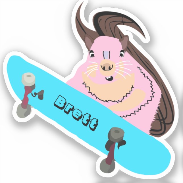 Sticker Naughty Squirrel #537 Brett Skateboard (Recto)