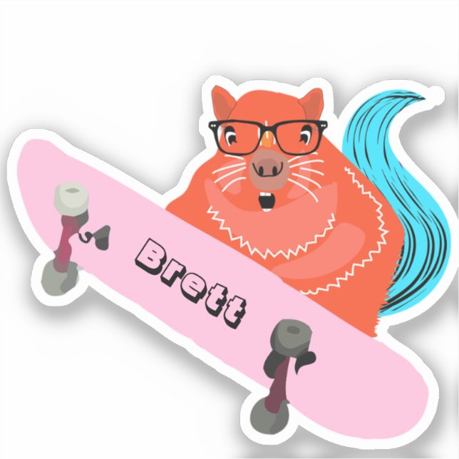 Sticker Naughty Squirrel #587 Brett Skateboard (Recto)