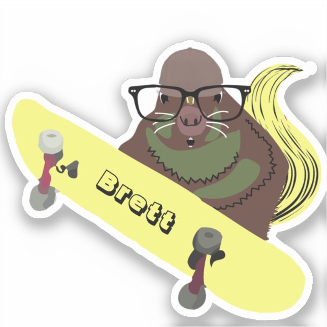 Sticker Naughty Squirrel #601 Brett Skateboard (Recto)