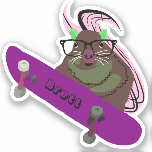 Sticker Naughty Squirrel #602 Brett Skateboard (Recto)