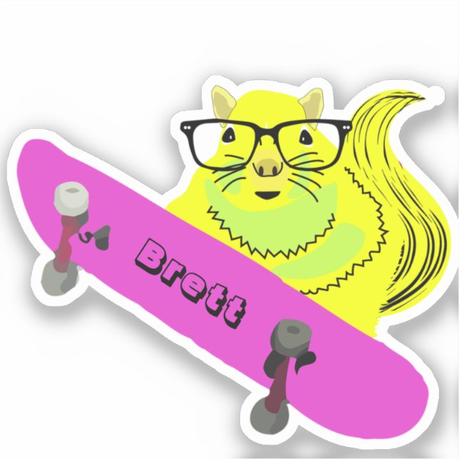 Sticker Naughty Squirrel #619 Brett Skateboard (Recto)