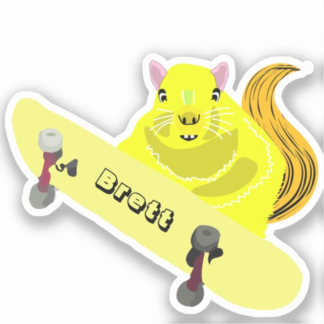 Sticker Naughty Squirrel #628 Brett Skateboard (Recto)