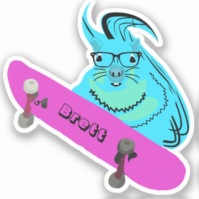 Sticker Naughty Squirrel #637 Brett Skateboard (Recto)