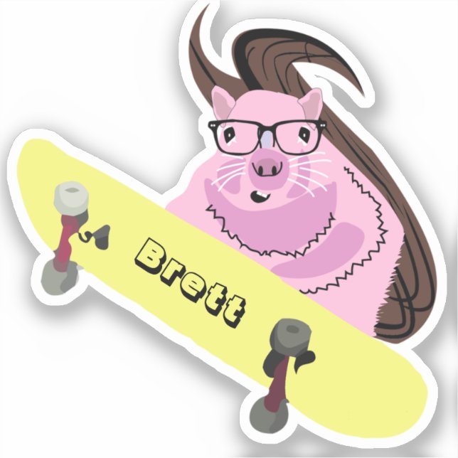 Sticker Naughty Squirrel #647 Brett Skateboard (Recto)