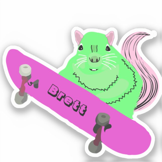 Sticker Naughty Squirrel #674 Brett Skateboard (Recto)