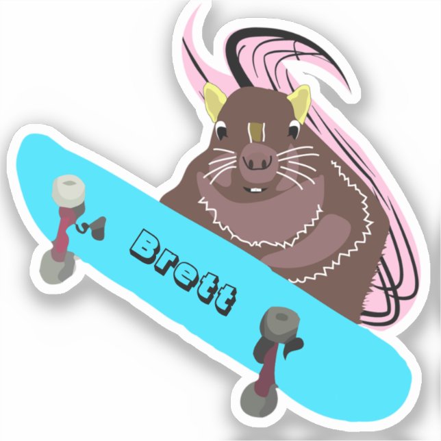 Sticker Naughty Squirrel #688 Brett Skateboard (Recto)