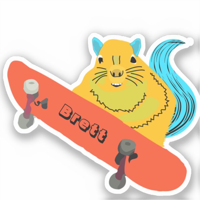 Sticker Naughty Squirrel #704 Brett Skateboard (Recto)