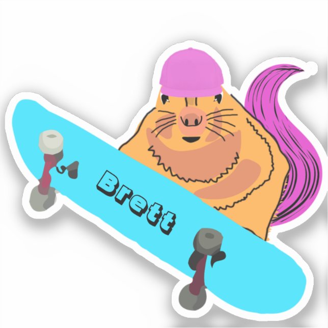 Sticker Naughty Squirrel #727 Brett Skateboard (Recto)