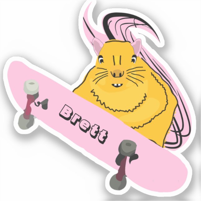 Sticker Naughty Squirrel #734 Brett Skateboard (Recto)